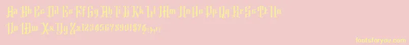 K22AngularText Font – Yellow Fonts on Pink Background