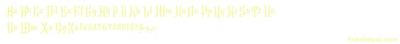 K22AngularText-fontti – keltaiset fontit valkoisella taustalla