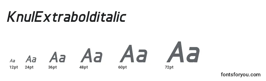 sizes of knulextrabolditalic font, knulextrabolditalic sizes