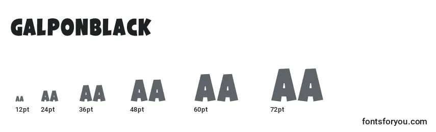 sizes of galponblack font, galponblack sizes
