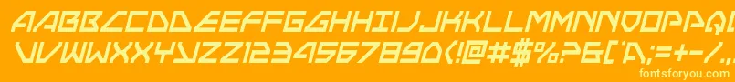 Neonavycondital Font – Yellow Fonts on Orange Background