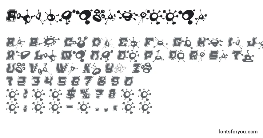 Alienmushrooms-fontti – aakkoset, numerot, erikoismerkit