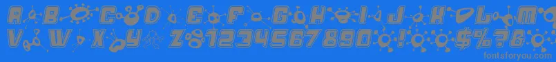 Alienmushrooms Font – Gray Fonts on Blue Background