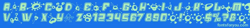 Alienmushrooms Font – Green Fonts on Blue Background