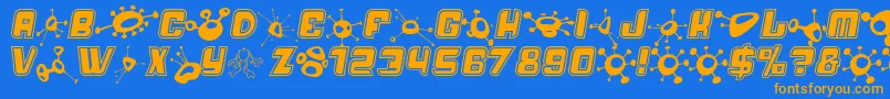 Alienmushrooms Font – Orange Fonts on Blue Background