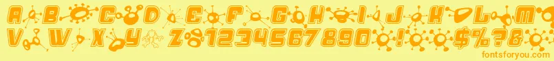 Alienmushrooms Font – Orange Fonts on Yellow Background