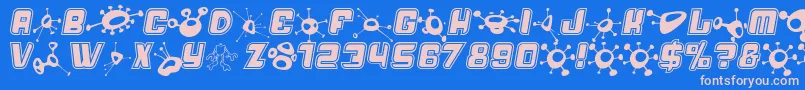 Alienmushrooms Font – Pink Fonts on Blue Background
