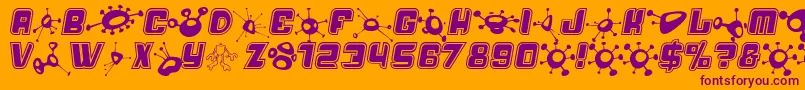 Шрифт Alienmushrooms – фиолетовые шрифты на оранжевом фоне