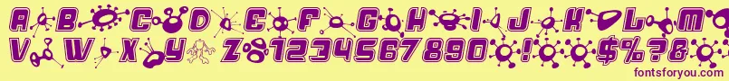 Alienmushrooms Font – Purple Fonts on Yellow Background
