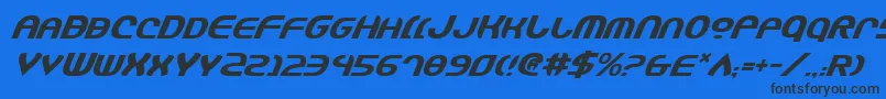 Шрифт Jannshv2i – чёрные шрифты на синем фоне