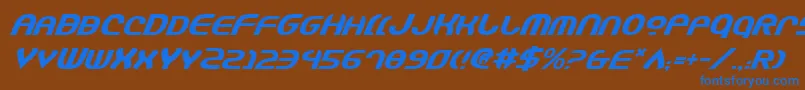 Jannshv2i Font – Blue Fonts on Brown Background