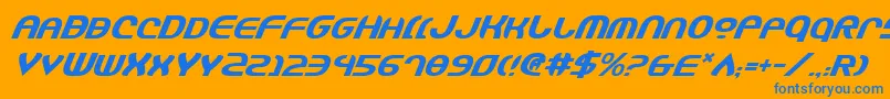 Jannshv2i Font – Blue Fonts on Orange Background