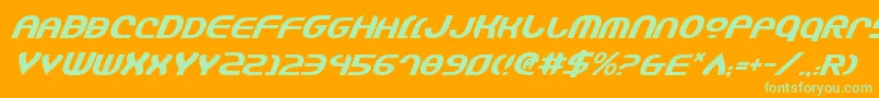 Jannshv2i Font – Green Fonts on Orange Background