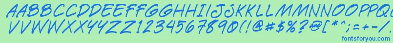 フォントPaetri – 青い文字は緑の背景です。