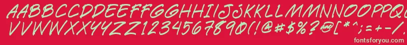 フォントPaetri – 赤い背景に緑の文字