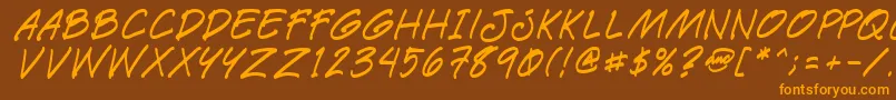 Paetri-Schriftart – Orangefarbene Schriften auf braunem Hintergrund