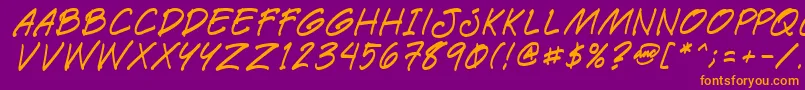 Paetri-fontti – oranssit fontit violetilla taustalla