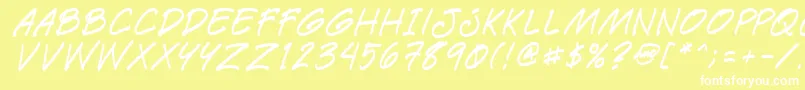 Paetri-fontti – valkoiset fontit keltaisella taustalla