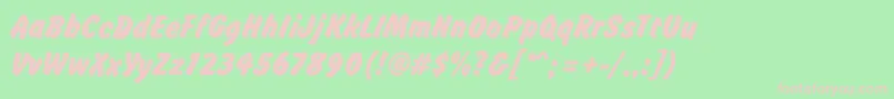 Brushhandnew Font – Pink Fonts on Green Background