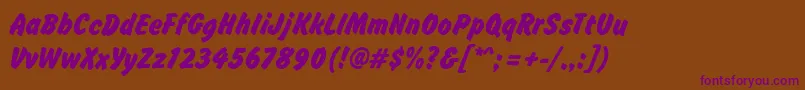 Brushhandnew Font – Purple Fonts on Brown Background