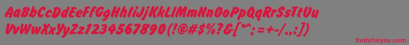 Brushhandnew Font – Red Fonts on Gray Background