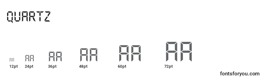 Размеры шрифта Quartz