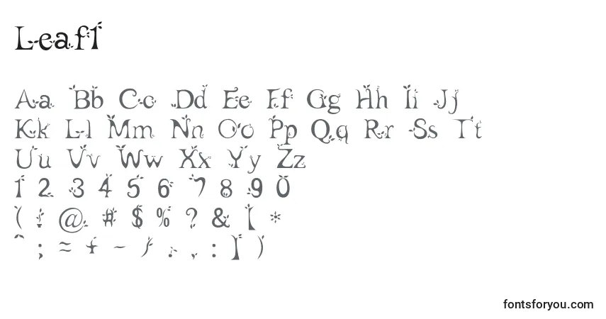 Schriftart Leaf1 – Alphabet, Zahlen, spezielle Symbole