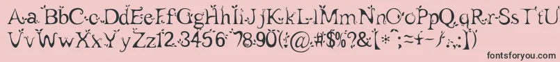 Leaf1-Schriftart – Schwarze Schriften auf rosa Hintergrund