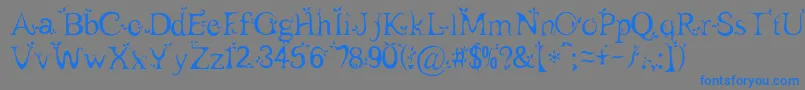 フォントLeaf1 – 灰色の背景に青い文字