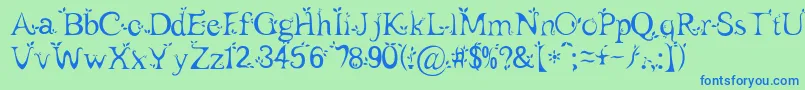 Leaf1 Font – Blue Fonts on Green Background