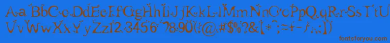 Leaf1 Font – Brown Fonts on Blue Background