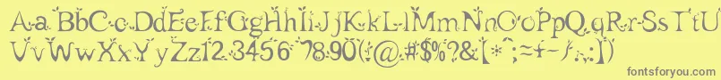 Leaf1-Schriftart – Graue Schriften auf gelbem Hintergrund
