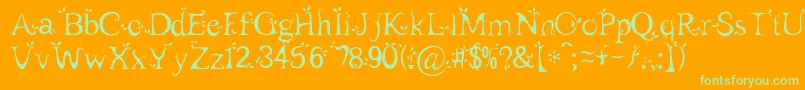 Leaf1 Font – Green Fonts on Orange Background