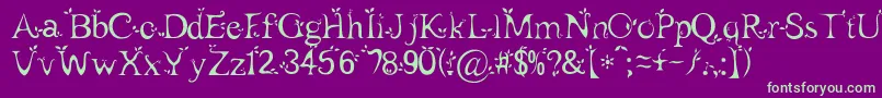 Leaf1-fontti – vihreät fontit violetilla taustalla