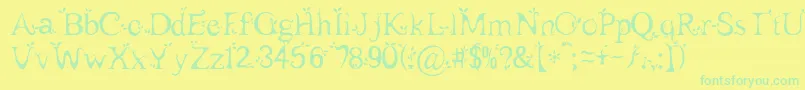 Leaf1 Font – Green Fonts on Yellow Background