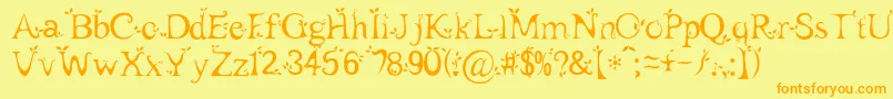 Leaf1 Font – Orange Fonts on Yellow Background