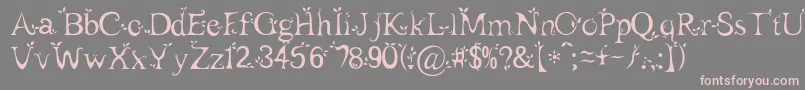 Leaf1 Font – Pink Fonts on Gray Background