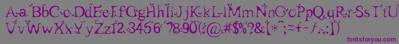 フォントLeaf1 – 紫色のフォント、灰色の背景