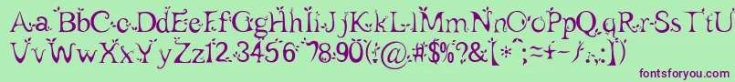 Leaf1 Font – Purple Fonts on Green Background