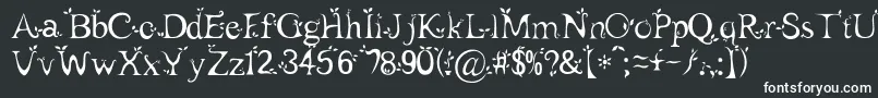 Leaf1-fontti – valkoiset fontit mustalla taustalla