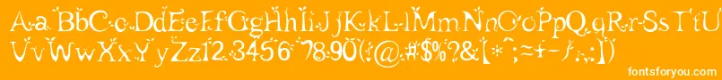 Leaf1-fontti – valkoiset fontit oranssilla taustalla