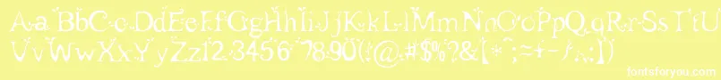 Leaf1-fontti – valkoiset fontit keltaisella taustalla