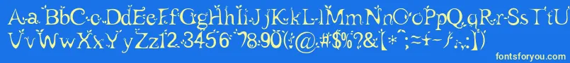 Leaf1-fontti – keltaiset fontit sinisellä taustalla
