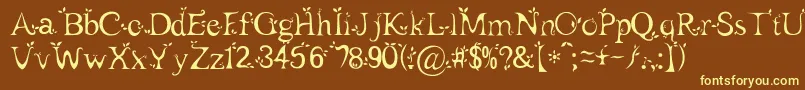 Leaf1-fontti – keltaiset fontit ruskealla taustalla