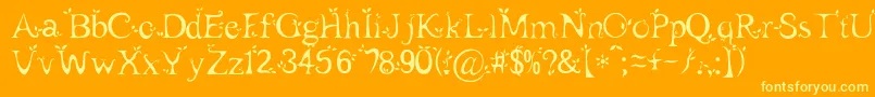 Leaf1 Font – Yellow Fonts on Orange Background