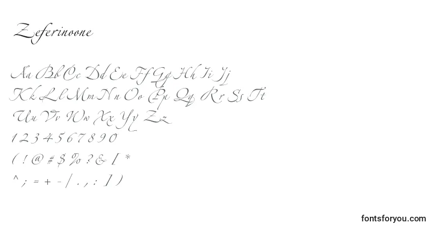Fuente Zeferinoone - alfabeto, números, caracteres especiales
