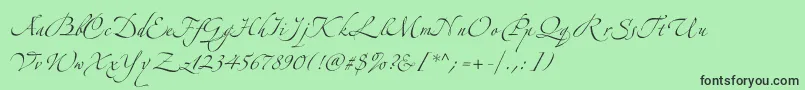 フォントZeferinoone – 緑の背景に黒い文字