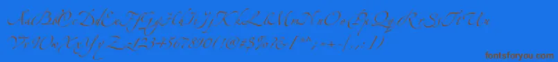 Zeferinoone-Schriftart – Braune Schriften auf blauem Hintergrund