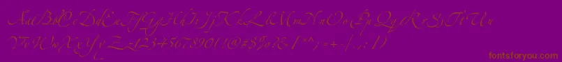 Czcionka Zeferinoone – brązowe czcionki na fioletowym tle