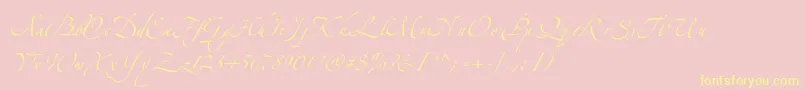 Zeferinoone-Schriftart – Gelbe Schriften auf rosa Hintergrund